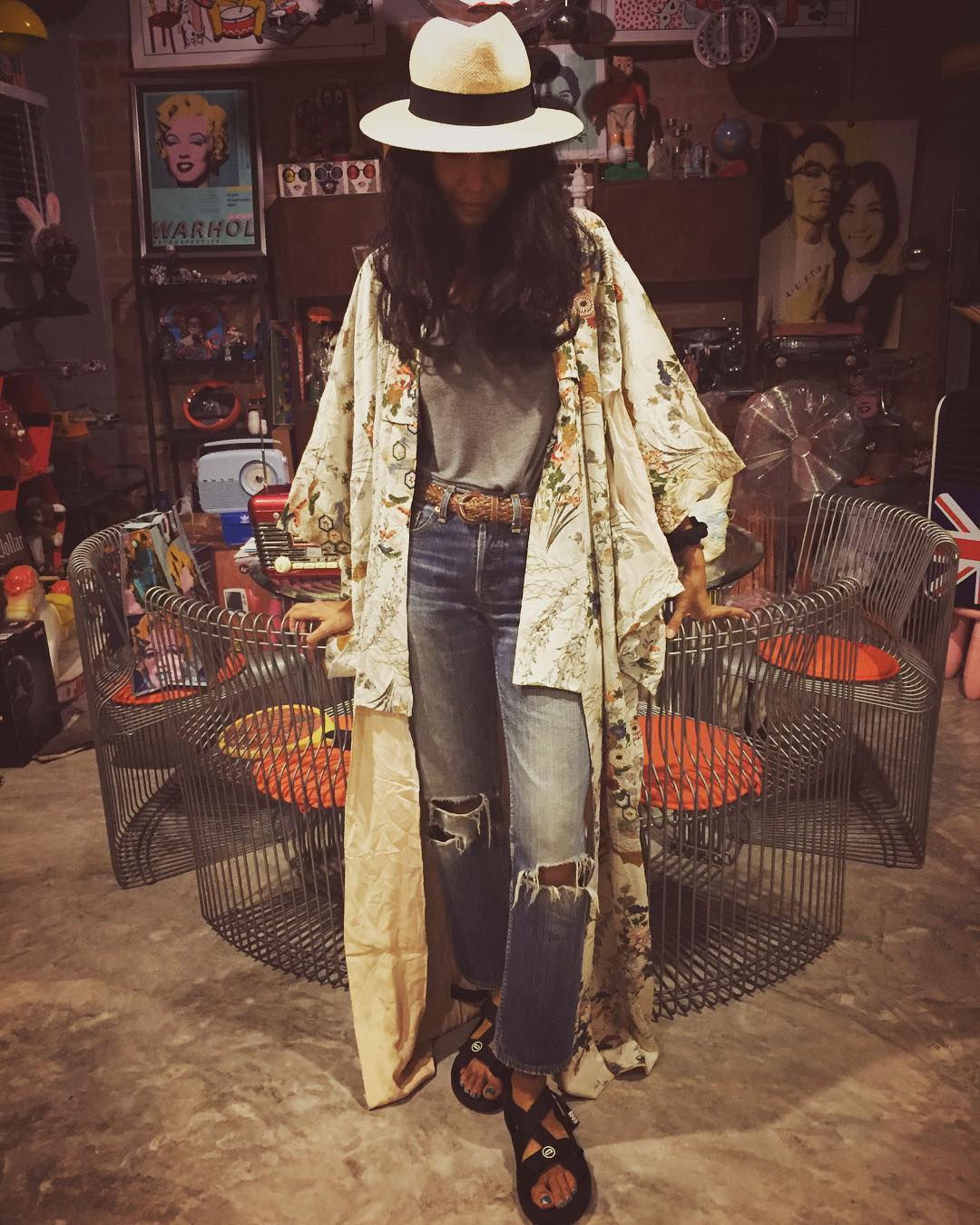 Customer wearing Sumo Vintage